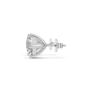 Boucles d'oreilles clous en diamant de laboratoire taille princesse, plaqué rhodium, certifiées IGI, bijoux classiques pour femme, mariage, bureau/carrière - Product Image 5