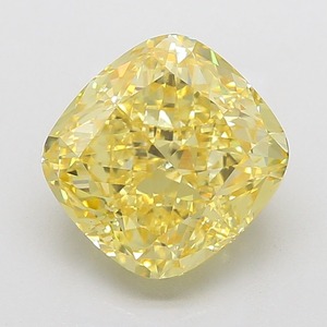 Diamant non monté de 7,01 carats, jaune intense fantaisie, taille coussin modifiée, clarté VS1, excellente taille, diamant certifié pour bijoux de luxe - Product Image 1