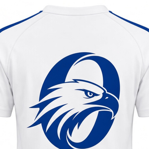 White Blue Cheer Jersey Short Sleeve Team Sports Shirt Athletic Performance Uniform Top Training Practice Competition Apparel - Product Image 4