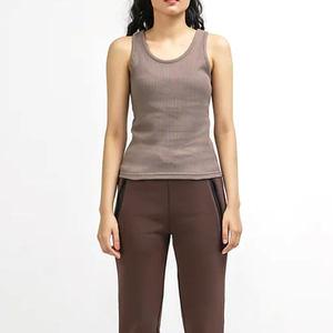 Summer Sexy Backless Short Sleeveless Knitted 100% Polyester Eco-Friendly <b>Tank</b> <b>Top</b> <b>Women</b> Casual Solid Color Breathable Quick Dry - Product Image 1