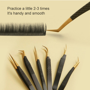 Ensemble de pinces à cils en acier inoxydable de précision, pointe lisse, poignée antidérapante, application de cils volumineux, prix raisonnables - Product Image 6