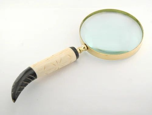 Loupe antique en résine avec poignée ronde en os sculptée à la main, écologique, FAIZA CRAFT FC-9655 - Product Image 2