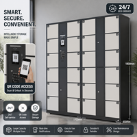 Casillero de Almacenamiento Electrónico Inteligente, con Código QR y Acceso por PIN, Caja de Paquetería Digital de Autoservicio, Resistente a la Intemperie, 1 Juego de Controles, 5 Compartimentos