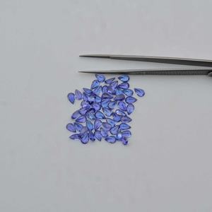 Pierre semi-précieuse naturelle Tanzanite bleue 3x4mm, taille poire facettée, en vrac, pour bijoux, vente en gros, pierre précieuse tendance, meilleure collection 2026 - Product Image 1