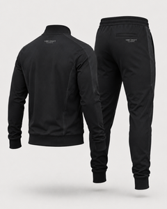 Custom Brand Men's Black Tracksuit <b>Full</b>-<b>Zip</b> <b>Hoodie</b> Joggers Solid Casual Winter Wear Plus Size Breathable Quick Dry Lightweight - Product Image 4