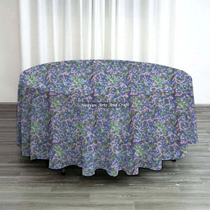 New 120 Inch Customs Block Printed 100% Cotton Hand Block Print <b>Tablecloths</b> Round Custom <b>Linen</b> Table Cloth From India Jaipur - Product Image 6
