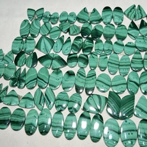 Offre Spéciale paire de pierre de Malachite naturelle Cabochon vert pierres précieuses en vrac match parfait pour la fabrication de bijoux en gros - Product Image 3