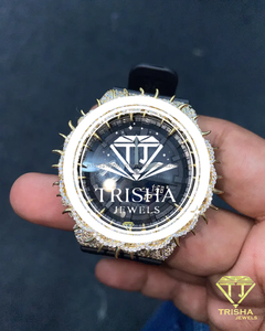 Designer Thorn Bezel VVS Moissanite <b>Diamond</b> <b>Watch</b> in 925 Sterling Silver Fully Iced Luxury Men's Timepiece - Product Image 1