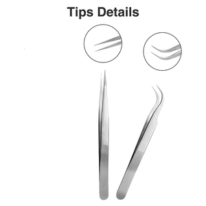 Juego de Pinzas para Pestañas de Acero Inoxidable con Acabado Espejo, 3 Piezas, para Uso en Salones de Belleza - Product Image 3