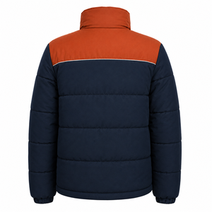 Chaqueta Acolchada Gruesa y Cálida para Hombre al por Mayor, con Bloques de Color, Relleno de Poliéster, Ribete Reflectante, Cierre de Cremallera, Estilo Urbano, Personalizable - Product Image 3