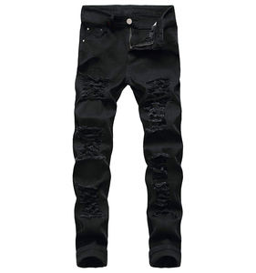 Jeans en denim légers et respirants pour hommes, couleur unie, style vintage, été comme hiver, prix de gros abordable - Product Image 2