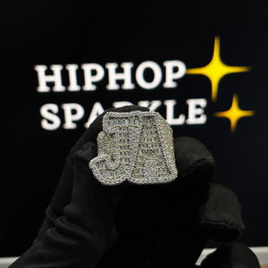 High Quality JA Letter Iced Out <b>Ring</b> 925 <b>Silver</b> Moissanite Diamonds Hip Hop Luxury <b>Statement</b> Jewelry <b>Ring</b> for Men Women Gift - Product Image 2