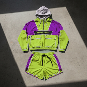 Custom <b>Women</b> 2 Piece Windbreaker Shorts Set Breathable Windproof Quarter Zip <b>Jacket</b> Running Sportswear Tracksuit Activewear Set - Product Image 4
