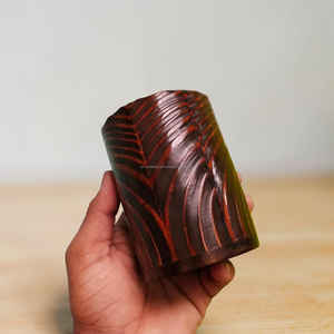 Taza de madera de pino quemada hecha a mano de primera calidad con vaso de acero inoxidable, taza rústica de madera para beber a precio económico. - Product Image 3