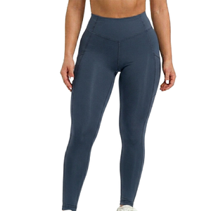 Leggings de fitness pour femmes de qualité supérieure, 250 grammes, nylon et élasthanne, respirants, taille haute, avec poches - Product Image 6