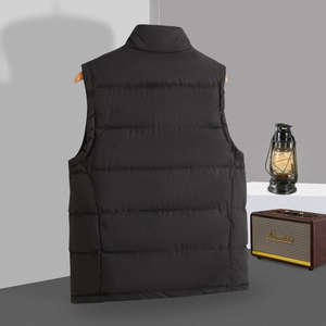 Low MOQ <b>Men</b> Custom Hooded Puffer <b>Vest</b> Full Zipper <b>Thermal</b> Heat Retention <b>Vest</b> - Product Image 2