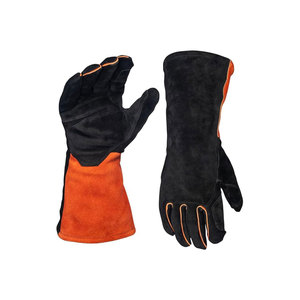 Gants de soudage en cuir de qualité supérieure avec doublure orange pour la soudure à l'arc, protection résistante à la chaleur - Product Image 1