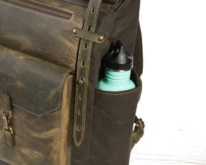 กระเป๋าเป้หนังผ้าใบ ขนาดใหญ่ ใส่แล็ปท็อปได้ คุณภาพสูง ขายส่งจำนวนมาก รหัสสินค้า LCB-0085 - Product Image 3