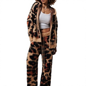 KD Knit Manufacturer Custom Logo Pattern OEM ODM Long Sleeve Knitwear <b>Set</b> Leopard Jacquard Mohair Brushed Wool Blend Men <b>Sweater</b> - Product Image 1