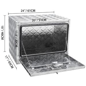 Cassetta Portautensili Sottoscocca per Camion 24\" X 17\" X 18\" in Alluminio Rinforzato con Piastra Diamantata, con Chiavi di Blocco, Resistente all'Acqua, per Pickup - Product Image 5