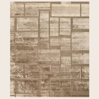 Mid-Century Modern Handgefertigter Viskose-Teppich Geometrisches Gittermuster Flächenteppich Seidenglanz Bodenteppich Luxuriöse Wohnzimmerdekoration