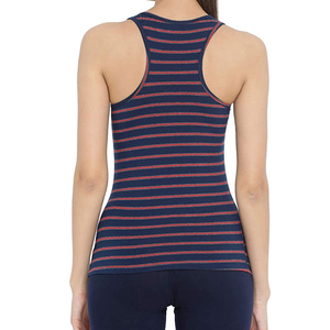 Débardeur respirant de haute qualité pour femme, débardeur de sport pour femme, débardeur rayé en tricot à col rond, décontracté - Product Image 2