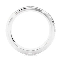 Bague Éternité Double Rangée en Argent Sterling 925 de Luxe avec Moissanite, Sertie en Canal, Bijou d'Anniversaire de Mariage pour Femme