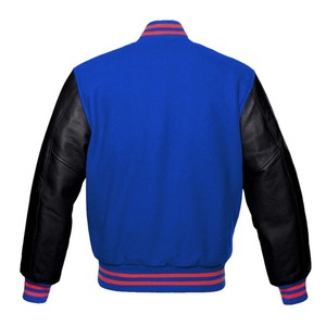 Premium Quality Letterman Varsity College Bomber <b>Jacket</b> Stand Embroidery Real Black Cowhide <b>Leather</b> Sleeves XS-5XL for <b>Winter</b> - Product Image 2