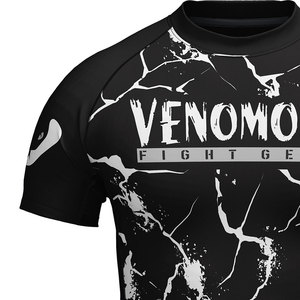 Maillot de compression à manches courtes Black Thunder Rash Guard MMA pour hommes, idéal pour l'entraînement BJJ et les combats - Product Image 5