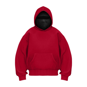 Pasamontañas con capucha de algodón 100% de 400 g/m² para invierno, personalizado con estampado serigráfico vintage y cremallera completa, talla grande - Product Image 2