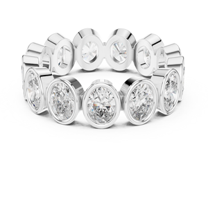 Bague Éternité en Moissanite, Taille Ronde Brillante, Sertie Clos, en Argent 925, Bijou Classique de Mariage pour Femme - Product Image 3