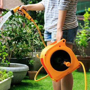 Enrouleur de tuyau d'arrosage en plastique mural ou sur pied 10m durable anti-UV pour l'arrosage de la pelouse - Product Image 1