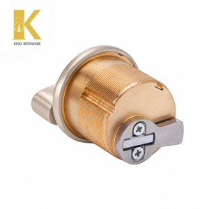 Serrure cylindrique en laiton à commande par bouton rotatif sans clé, en acier inoxydable satiné 28 mm, pour portes d'entrée commerciales et résidentielles - Product Image 6