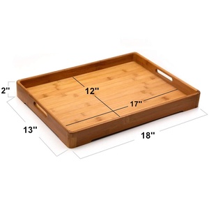 Plateau de service en bois naturel de qualité supérieure fait à la main avec poignée découpée classique taille personnalisée pour la maison Table à manger service de nourriture et décor - Product Image 2