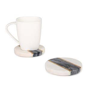 Posavasos de Mármol con Incrustaciones de Latón Grueso, Posavasos para Tazas de Café y Bebidas Calientes, Artículos Decorativos para la Decoración del Hogar - Product Image 1