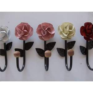 Set Of 3 Green Rose <b>Wall</b> <b>Mounted</b> Hooks With Leaves Decorative Metal Hangers For Bedroom Bathroom Entryway <b>Wall</b> Storage Decor - Product Image 6
