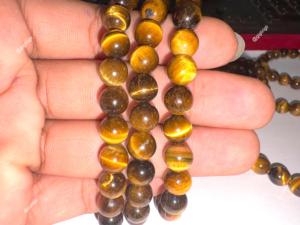 Bracelet Manchette Ajustable Rond en Œil de Tigre Jaune Naturel de Haute Qualité pour Hommes et Femmes, Pierres Précieuses Gigli Rigli du Rajasthan - Product Image 3