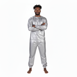 Customized Men's Resistant <b>Sauna</b> Set <b>for</b> Weight Loss Sweat Absorption Sweatshirt Pullover Top Shirt and Pants Fitness Suit - Product Image 3