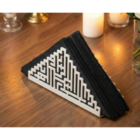 Porte-serviettes en métal de luxe Bismillah, décoration de table islamique élégante, calligraphie arabe géométrique moderne découpée au laser, fait main
