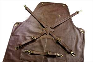 Delantal de Soldadura de Cuero Vacuno de Primera Calidad, Resistente, para Protección Corporal Industrial, Construcción y Soldadores - Product Image 4