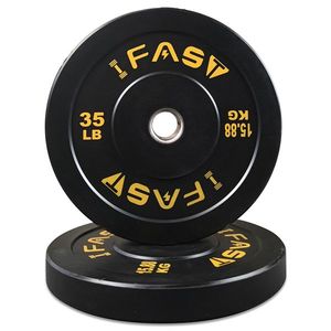 Dischi Pesi Bumper da 35LB per Olimpiadi, Inserto in Acciaio Gommato da 2 Pollici, Set di Dischi per Sollevamento Pesi - Product Image 1