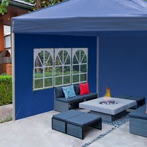 Gazebo EZ Canopy 10x10ft con Finestre, Tenda per Matrimoni e Feste in Blu - Product Image 5