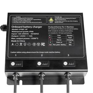 Caricabatterie intelligente marino impermeabile IP68 a 3 vie 10A 12V per batterie agli ioni di litio - Product Image 3