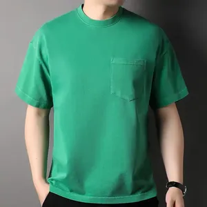 เสื้อยืดผู้ชายคุณภาพสูงสำหรับฤดูร้อน แขนสั้น สีดำฟอกหิน ผ้าฝ้าย สไตล์ฮิปฮอป สตรีทแวร์ - Product Image 6