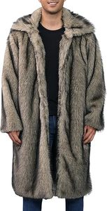 Nouveau Manteau Long Épais de Luxe Écologique en Mélange de Laine de Renard et Cuir de Poisson pour Homme, Respirant, Haut de Gamme, Col Montant, Automne Hiver - Product Image 3