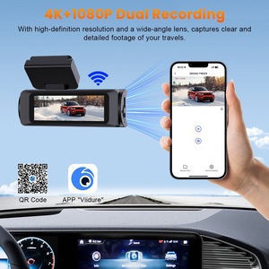Tư nhân khuôn nhà sản xuất 4K + 1080P Ống kính kép Wifi GPS Dashcam phía trước & phía sau xe DVR hộp đen <span class=keywords><strong>Video</strong></span> Recorder Camara Dashcam - Product Image 3