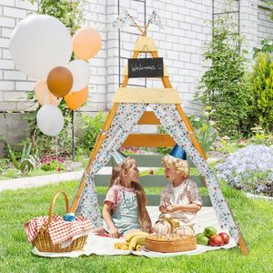 Cabane de jeu triangulaire intérieure et extérieure avec tableau noir amovible pour enfants - Product Image 3