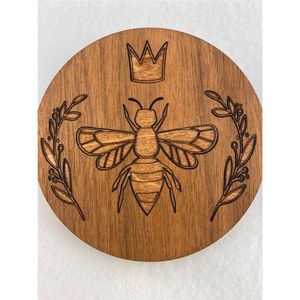 Handmade Oak Wood Drink <b>Coaster</b> Set Laser Engraved Floral Monstera Round Wooden Cup Mats Eco-Friendly Home Restaurant Decor Bulk - Product Image 6