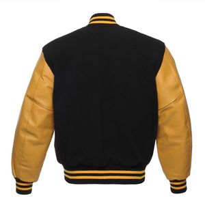 Varsity Letterman <b>Jacket</b> with Genuine <b>Leather</b> Sleeve Embroidery Patches vintage baseball <b>jacket</b> <b>Jacket</b> for <b>man</b> - Product Image 5