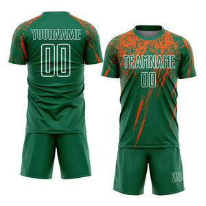 ชุดฟุตบอลแบบขายส่ง เสื้อและกางเกงขาสั้น ชุดทีมระบายอากาศได้ดี รับผลิตตามแบบ OEM ปักโลโก้และป้ายตามสั่ง - Product Image 3